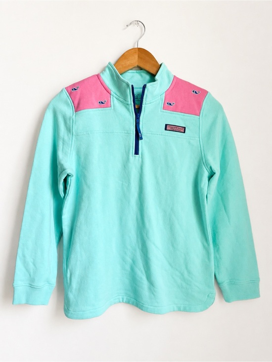 Vineyard Vines Other - NWT Vineyard Vines Girls L 14 Caicos Blue Whale Relaxed Shep Shirt Quarter Zip